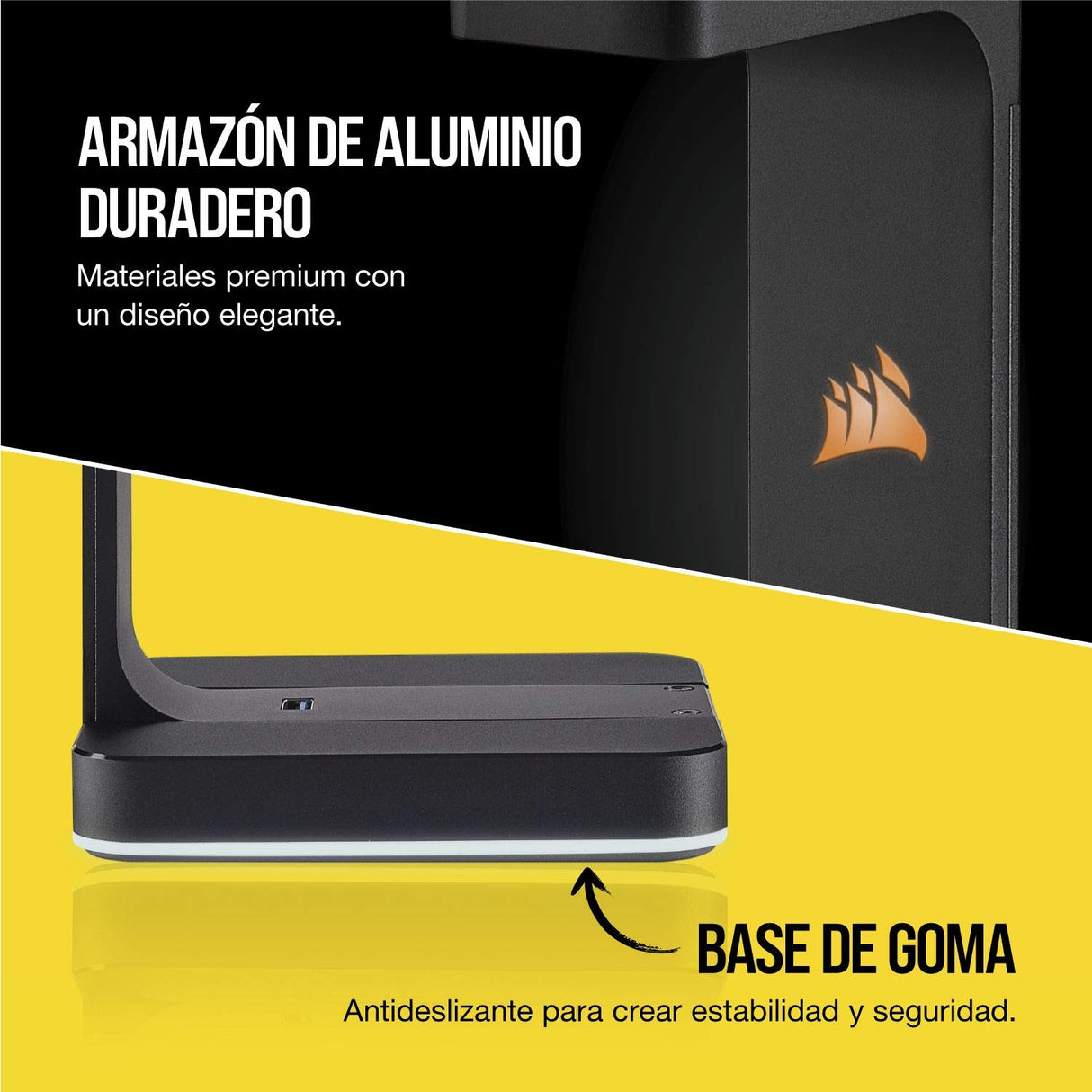Corsair ST100 RGB Premium, Soporte de Auriculares, Negro
