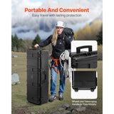 VEVOR Estuche Rígido Impermeable de 1120 x 405 x 342 mm de Gran Capacidad con 3 Asas, Estuche Protector IP67 con 6 Clips, 6 Orificios para Candado y Espuma Insertada para Equipos Grandes, Negro