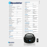 Roadstar Radio Portátil CDR-375D+/BK Radio CD Player Portátil Dab/Dab+ / FM, Boombox Reproductor CD-MP3, Puerto USB, Stereo, Mando a Distancia, AUX-IN, Salida de Auriculares, Negro