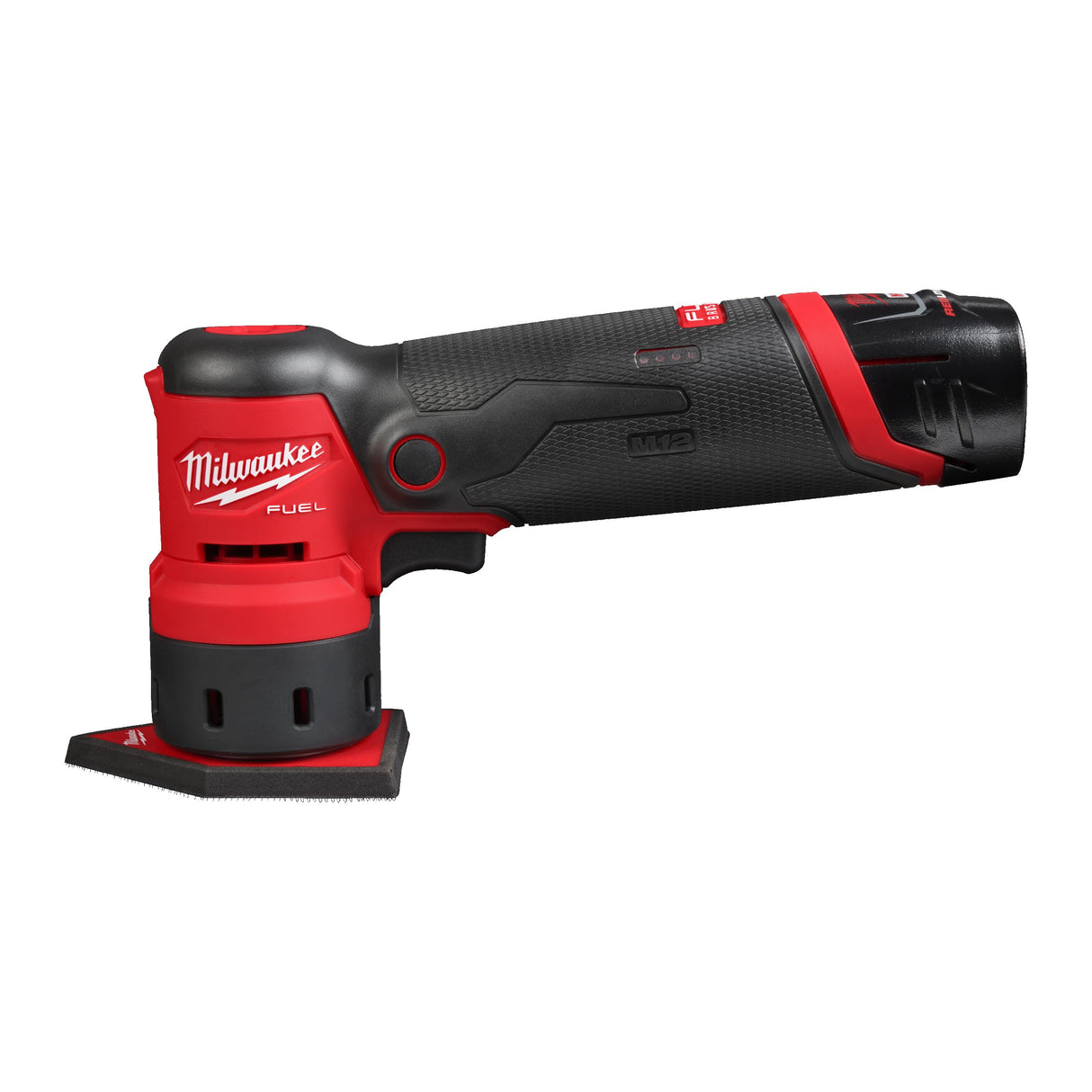Milwaukee - Lijadora excéntrica inalámbrica M12 FUEL FDSS-422X con bandeja de lijado en forma de penta, 12 V, 4 Ah