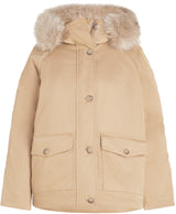 Tommy Hilfiger Parka Mujer Padded Parka With Fur con Botones, Verde (Classic Khaki), M
