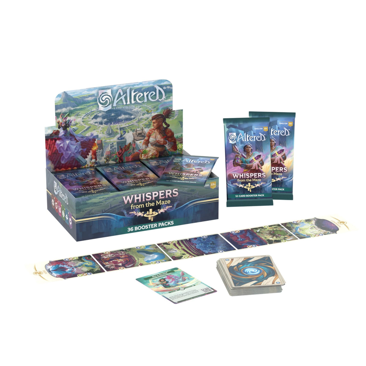Equinox Altered: Whispers from The Maze Booster Caja de Sobres, Juego de Cartas Coleccionables, A Partir de 13 Años, para 2 Jugadores, 30-60 Minutos por Partida, Español, Multicolor (ALTDISBO03EN)