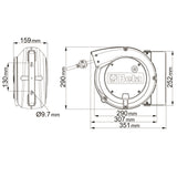 BETA - 1844 15-H05/SCK Bobinadora automática con cable 3Gx1,5 mm² y enchufe schuko, longitud del cable fuera de la carcasa 1 m, con soporte giratorio de 180° y segundo soporte de enclavamiento rápido,