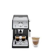 De'longhi - Cafetera de Bomba Tradicional para Espresso y Cappuccino, para Café Molido y Monodosis, 2 Tazas Simultáneamente, Depósito de Agua de 1.1l, 1100 W, ECP 33.21, Negro y Plata