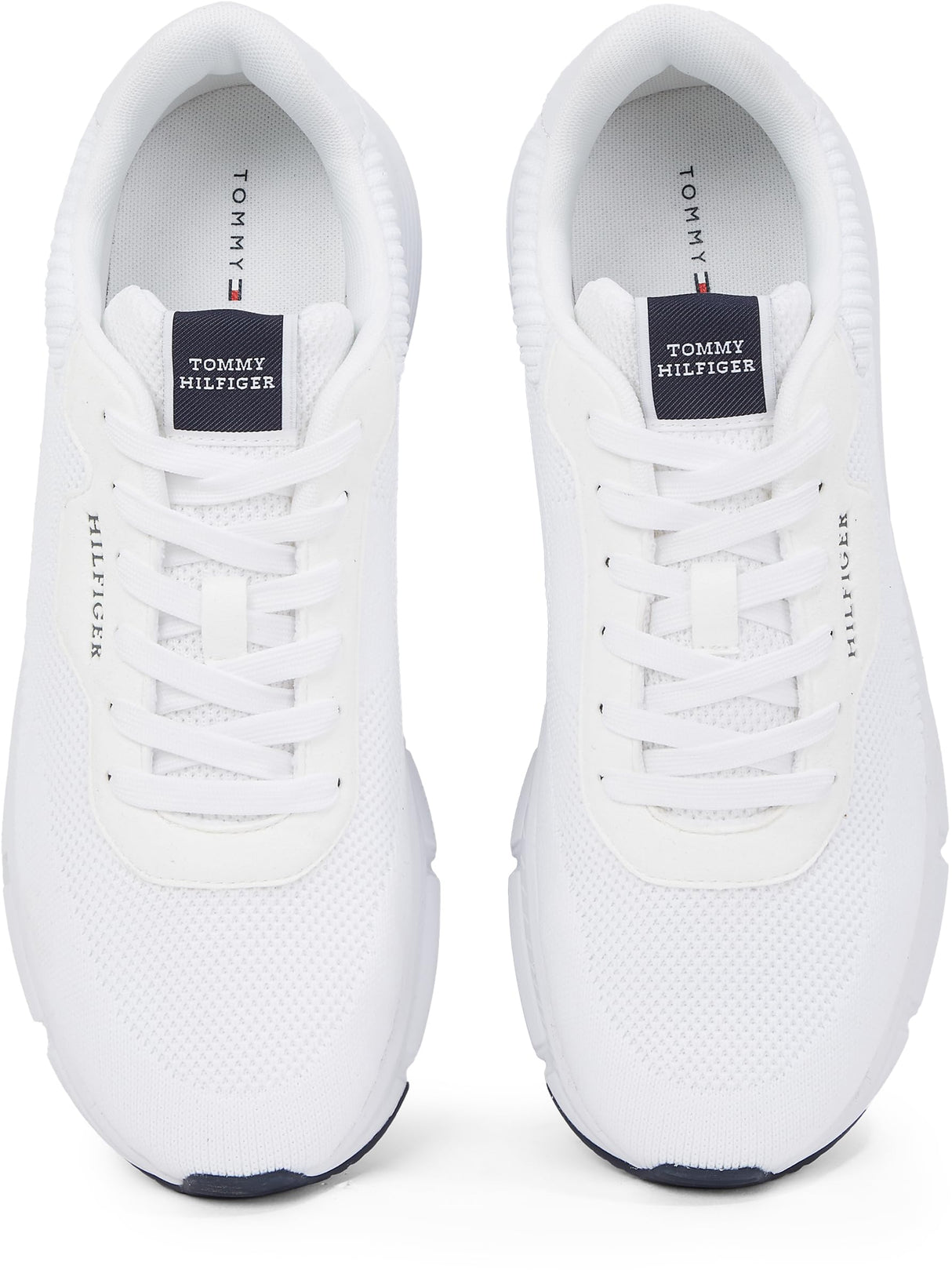 Tommy Hilfiger Low Profile Sneaker Hombre Lightweight Knit Calzado Deportivo, Blanco (White), 43