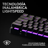 Logitech G PRO X 60% LIGHTSPEED, Miniteclado inalámbrico para gaming, mecánico compacto, RGB LIGHTSYNC, Bluetooth, teclas de PBT, interruptores ópticos GX táctiles, QWERTY US, Negro