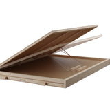 Relaxdays Tablero para Puzzles con 4 Cajones, Soporte Rompecabezas hasta 1000 Piezas, Inclinable, Madera, Natural/Verde, 4 x 81 x 57 cm