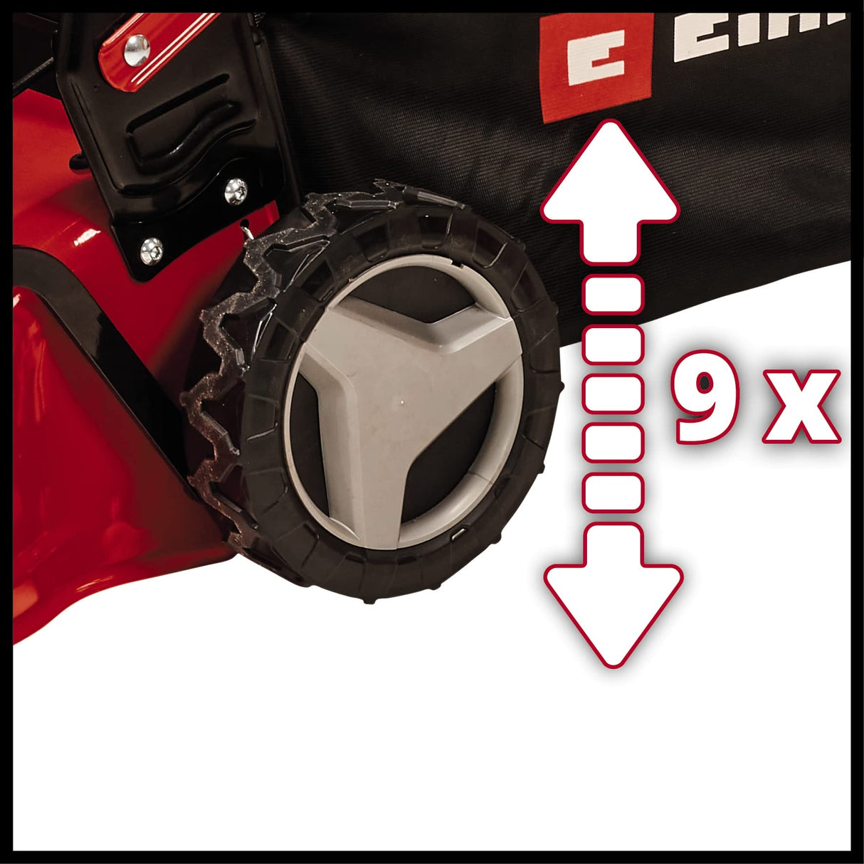 Einhell Cortacésped de Gasolina GC-PM 46/5 S (2 kW, hasta 1400 m², 1 Cilindro, Motor de 4 Tiempos, tracción Trasera, Ajuste de Altura de Corte Central de 9 Niveles 25 a 60 mm)