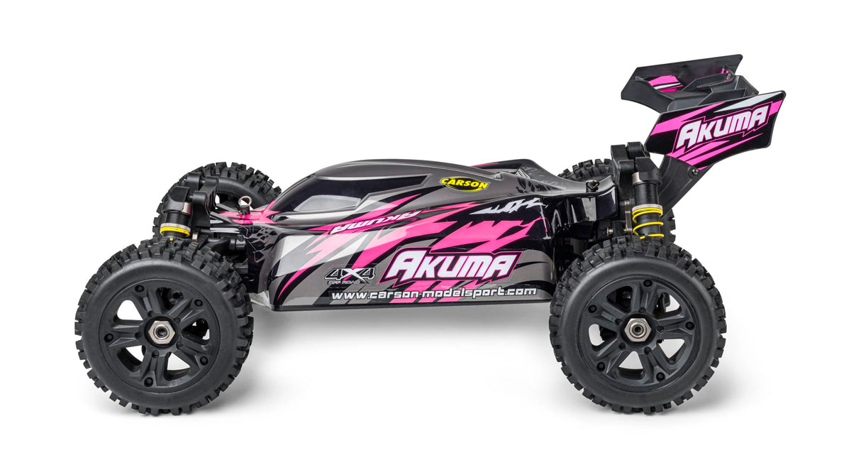 Carson 500409083 1:8 Akuma Buggy 4WD 100% RTR Rosa - Coche teledirigido, Todoterreno, vehículo RC, Coche RC 70 km/h, Buggy teledirigido