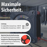 Brennenstuhl Profesional KA 3210 5 IP44 Carrete de cable para instalaciones de construcción (cable H07BQ-F 3G2,5 de 33 m en rojo, 5 enchufes, uso en obra y exterior permanente, fabricado en Alemania)