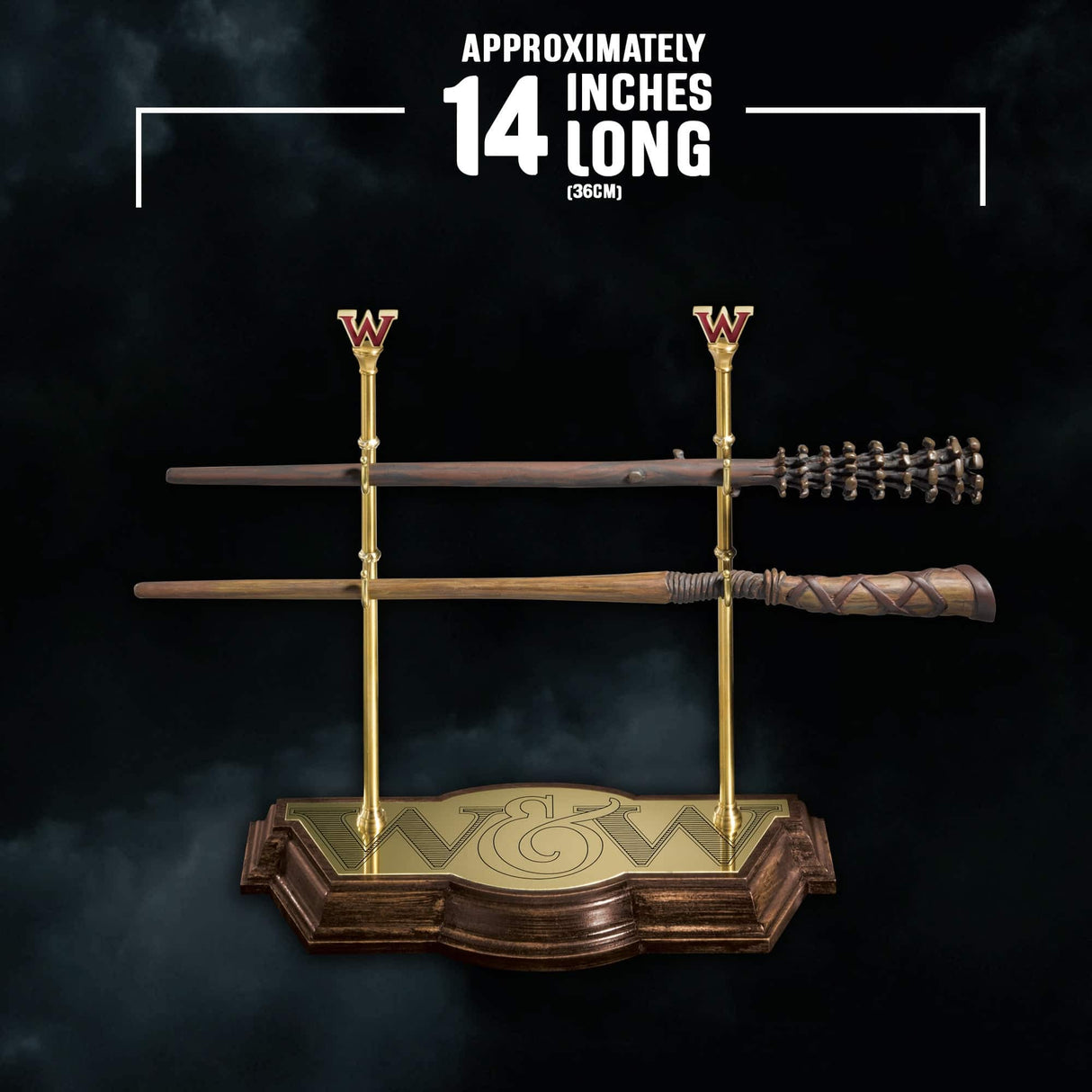 The Noble Collection Colección de varitas Weasley de Harry Potter con Soporte de exhibición, varitas de Resina de Fred & George Weasley de 17 Pulgadas - Juego de película con Licencia Oficial