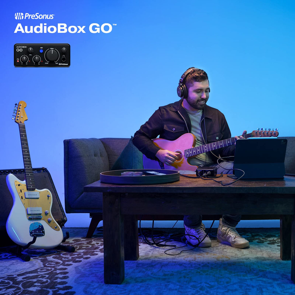 PreSonus AudioBox GO, Interfaz de Audio USB-C, Para Producción Musical con Software de Grabación Studio One, Tutoriales Musicales, Ejemplos de Sonido e Instrumentos Virtuales