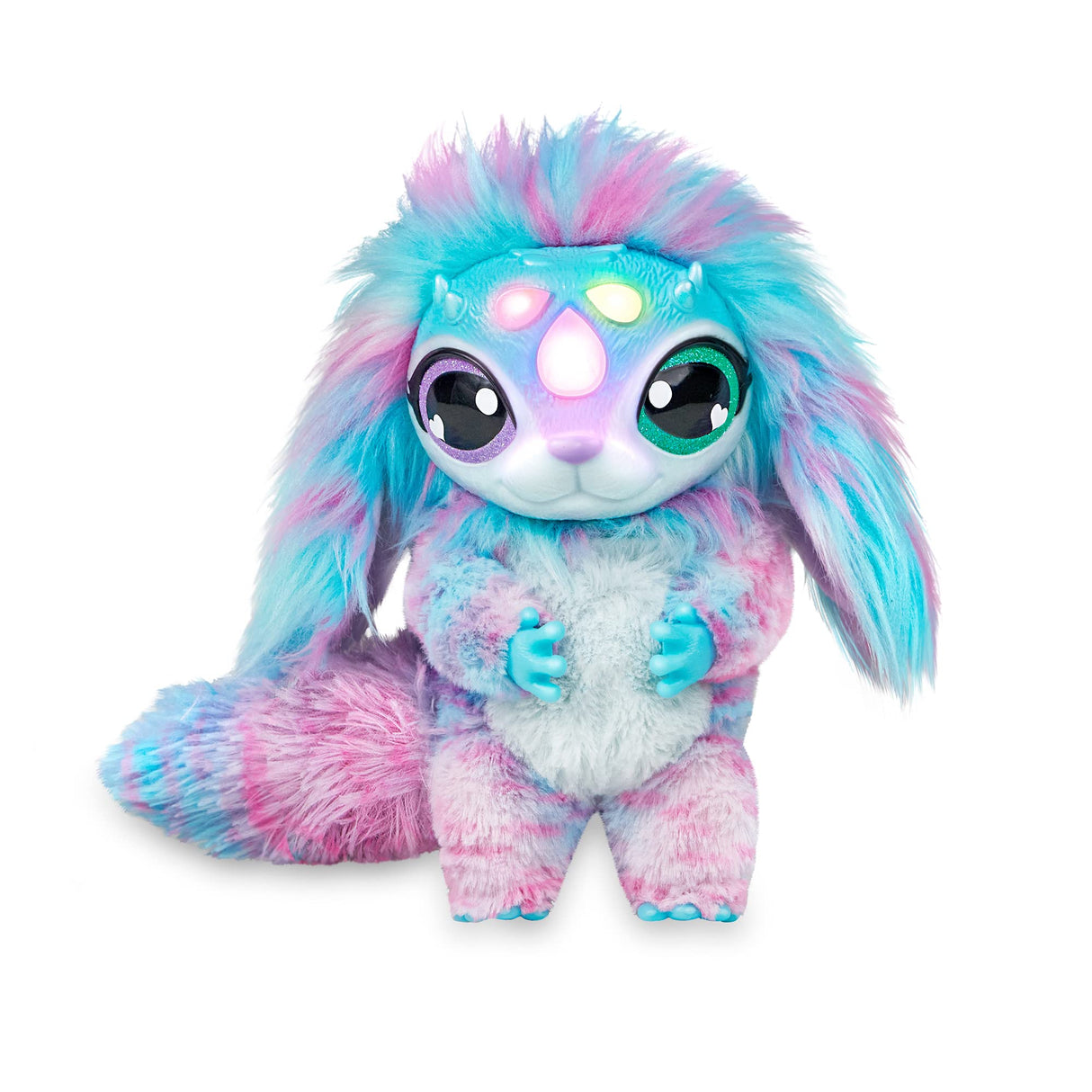Magic Mixies My Crystal Ball Blue, Juguete Interactivo de Magia, Bola de Cristal mágica con Luces, Efectos y Sonidos, y un muñeco de Peluche Suave para cuidar, con Accesorios, Famosa (MGX06000)