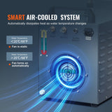 VEVOR Enfriador de Agua Industrial, CW-3000, Sistema de Enfriamiento de Enfriador de Agua Industrial Enfriado por Aire de 80 W con Capacidad de Tanque de Agua de 12 L, Caudal Máximo de 12 L/min