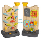 Smoby- Muro de Actividades Doble Cara- Diversión 6 en 1 Circuito de Bolas y Agua, Tres en Raya, Pizarra, Juego de Lanzar Pelotas y más, 29 Accesorios, A Partir de 2 Años (7600840300)
