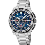FESTINA Reloj Hombre Analógico de Acero Inoxidable 316l Plateado - Movimiento de Cuarzo - Cronógrafo - Calendario - Cristal Mineral de Alta Resistencia - Resistente al Agua 20 ATM F20724/2 Chrono Bike