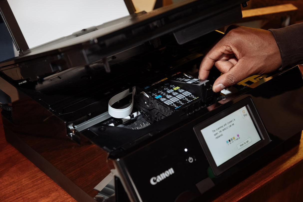 Canon Pixma TS8750 Impresora Multifunción 3 en 1, Sistema de Inyección de Tinta, Impresión, Escaneo y Copia, WiFi, Impresión Doble Cara, Alimentación Bidireccional, Negro