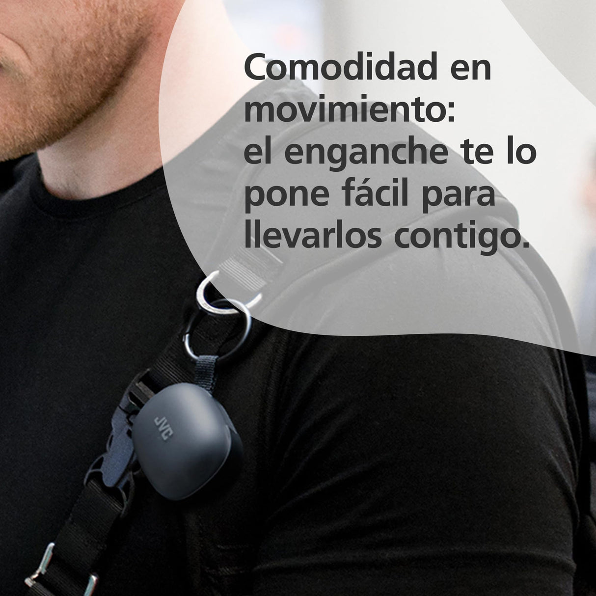 JVC Gumy Premium Auriculares Bluetooth True Wireless con Cancelación de Ruido, Bluetooth 5.4, Modo Ambiente, Baja Latencia, 26h batería, Estuche Translúcido USB-C, Negro Oliva - HA-A23T-B