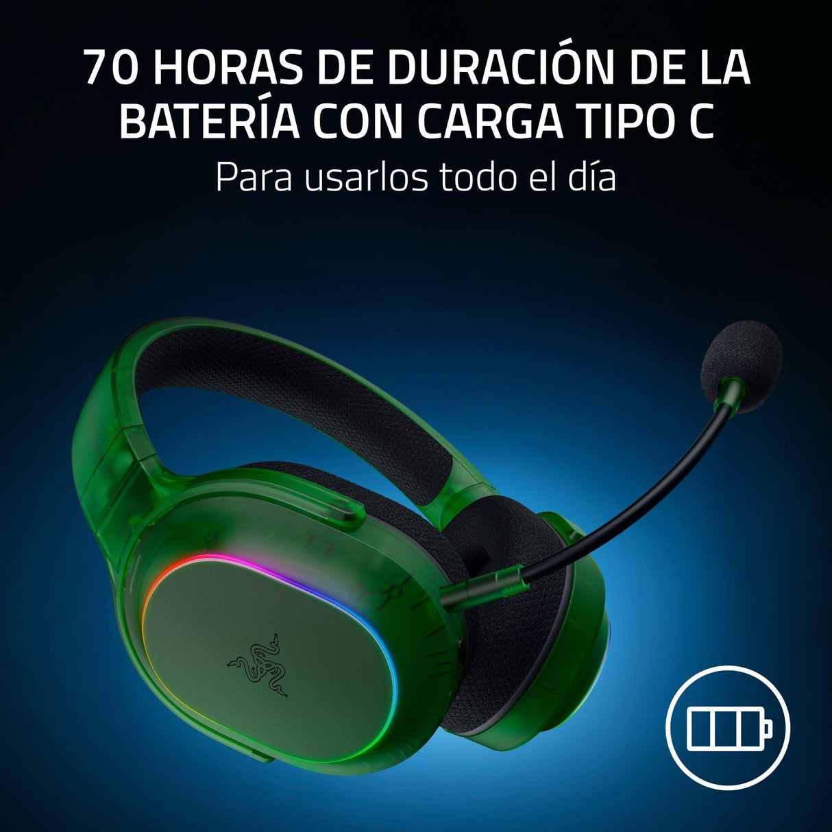 Razer Barracuda X Phantom Green Editon - Auriculares inalámbricos para Juegos multiplataforma (285 g, Controlador Triforce de 40 mm, HyperSpeed inalámbrico Dual y Bluetooth) Phantom Green