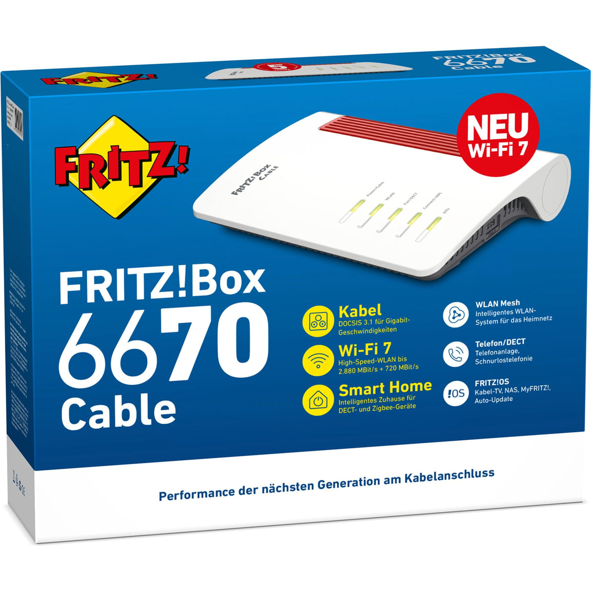 AVM Fritz!Box 6670 routeur Sans Fil Bi-Bande (2,4 GHz / 5 GHz) Blanc