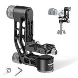 NEEWER GM102 Cabezal Gimbal para Trípode Monópode Teleobjetivos, 360° Cabezal Trípode Cámara Panorámica, Ajuste 3 Ejes, Aleación Aluminio CNC Resistente, Liberación Rápida Tipo Arca, Carga Máx 15kg