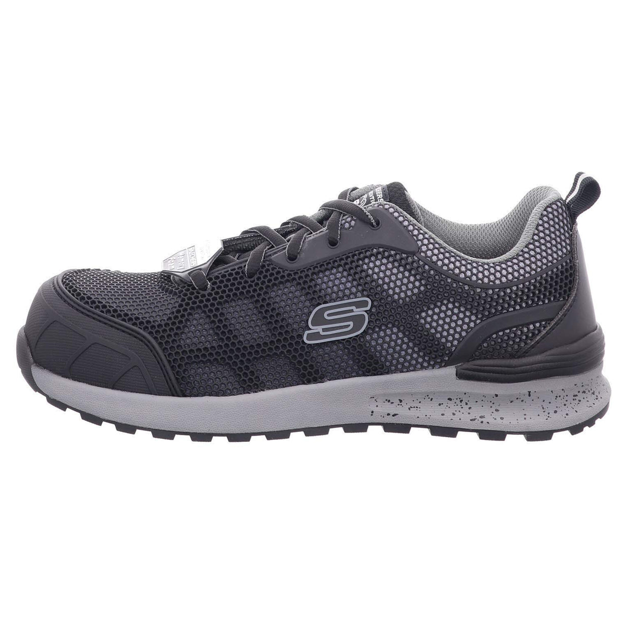 Skechers Bulklin Lyndale, Zapatos de Trabajo Mujer, Negro (Black Textile/Synthetic W/Gray Trim), 39 EU