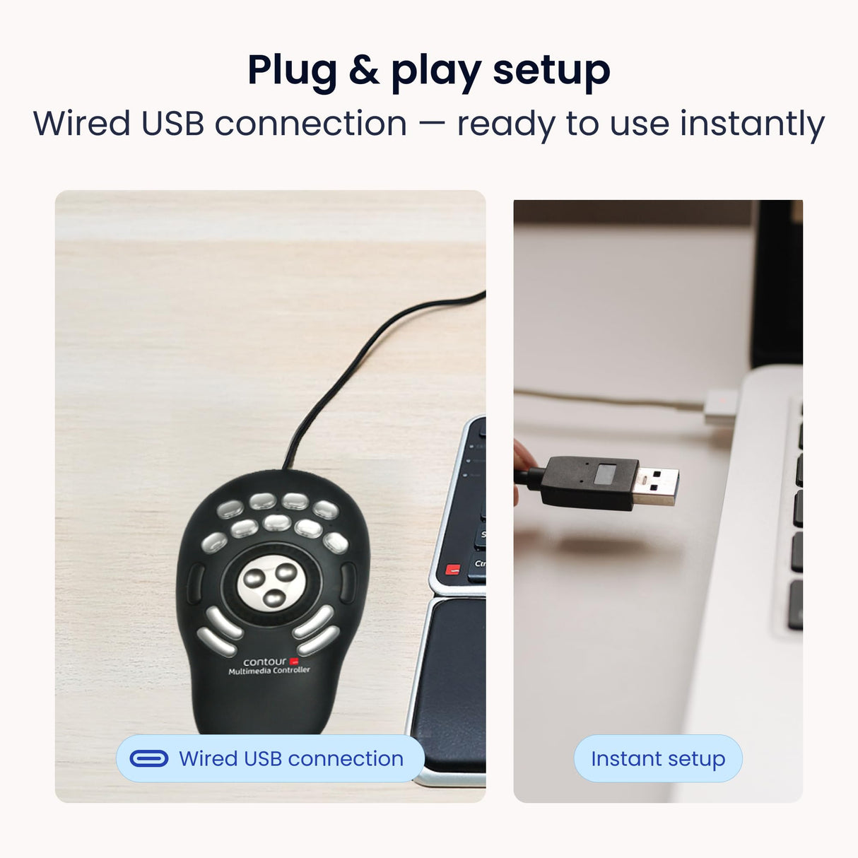 Contour Multimedia Controller Pro v2 | Controlador para pc ergonómico para Editor de imágenes de música de vídeo | para PC y Mac | USB | 15 Botones | Jog Ring de aleación de 7 velocidades