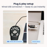 Contour Multimedia Controller Pro v2 | Controlador para pc ergonómico para Editor de imágenes de música de vídeo | para PC y Mac | USB | 15 Botones | Jog Ring de aleación de 7 velocidades