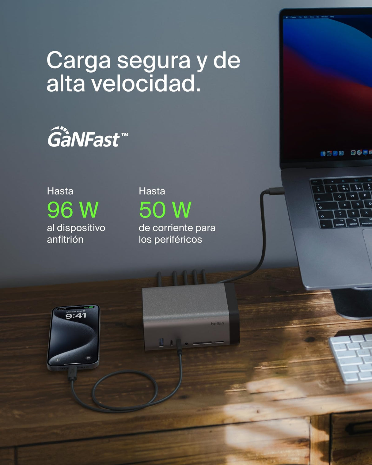 Belkin Hub USB-C, Base Dock USB c 11 en 1 Pro GAN 150 W, Docking Station con USB-C, USB-A, Ethernet, SD, MicroSD, Puerto 3,5 mm, Puertos HDMI 4K para Tres monitores, Compatible con MacBook Pro y más