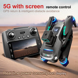 OBEST Drone GPS con Cámara 4K, Mando Distancia con Pantalla UHD 5.9", Dron Plegable con Tarjeta SD, 2 Batería 40Min, Transmisión FPV 5G, RC Cuadricóptero Adultos Estabilizador Seguimiento
