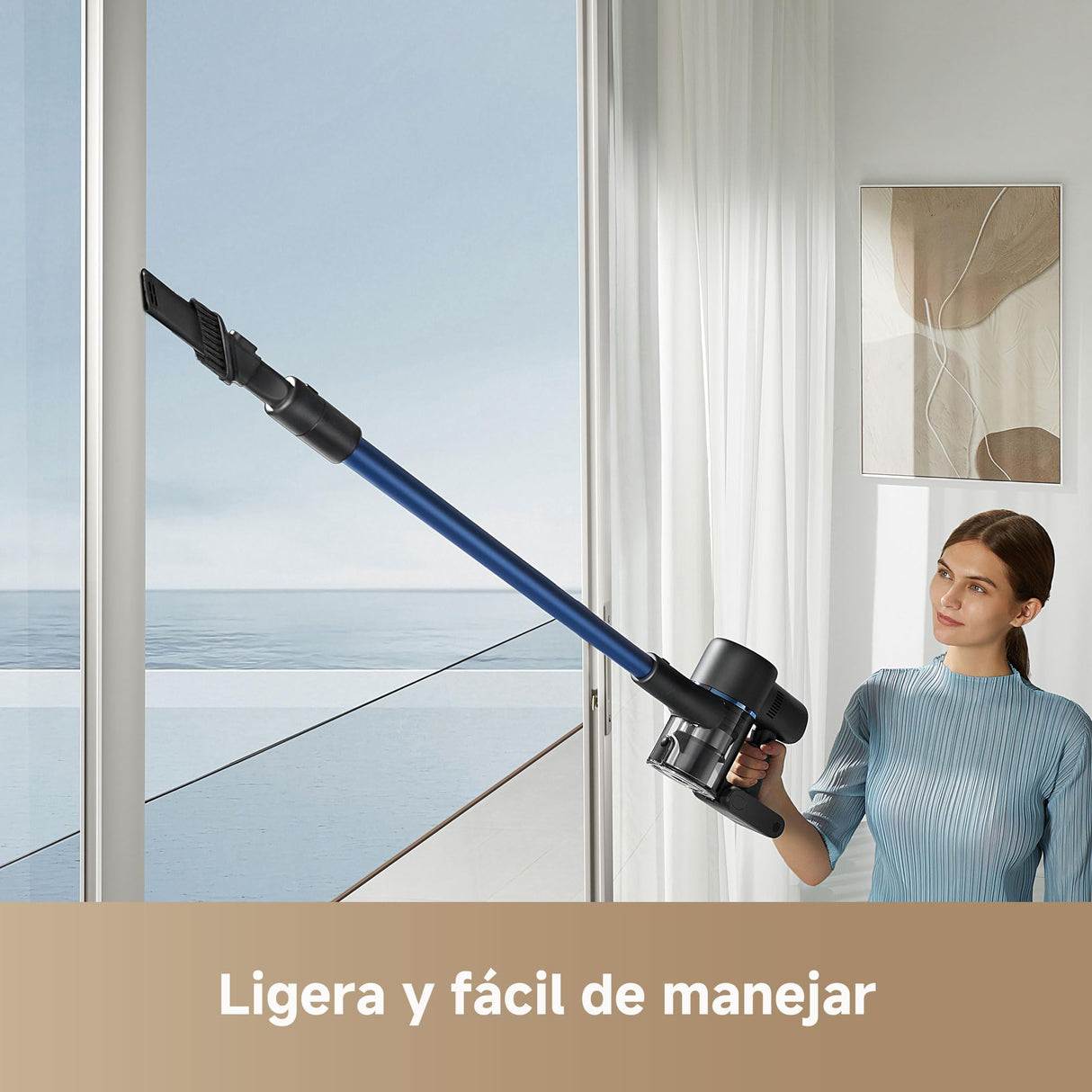 Mova S4 Detect Aspirador de mango inalámbrico con potente potencia de succión de 150 AW, tiempo de funcionamiento máximo de 90 minutos, un cepillo multisuperficie OptiInsight