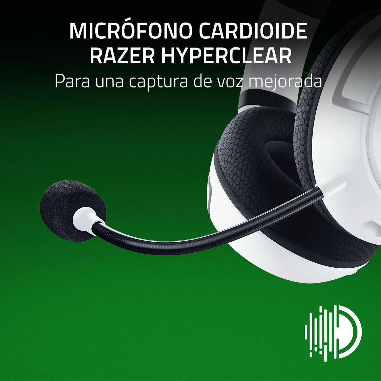 Razer Kaira HyperSpeed - Auriculares de Juego inalámbricos multiplataforma para Xbox (Inalámbricos HyperSpeed, Transductores Triforce de 50 mm, Micrófono cardioide HyperClear) Blanco