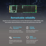 Transcend 1TB MTS832S M.2 2280 SATA III 6 GB/s Disco de Estado Sólido Interno 3D TLC NAND con Caché DRAM Ultra Delgado de un Solo Lado TS1TMTS832S