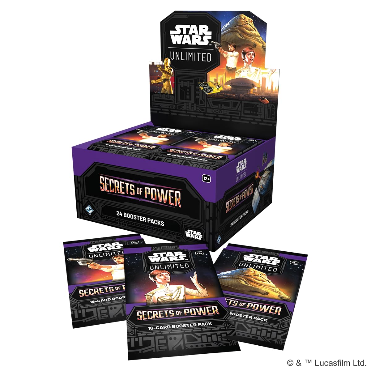Asmodee Star Wars: Unlimited TCG Secrets of Power Booster Display - 24 Booster Packs with Rare, Foil, Leader & Token Cards, Ages 12+, 2+ Players, 20 Minute Playtime