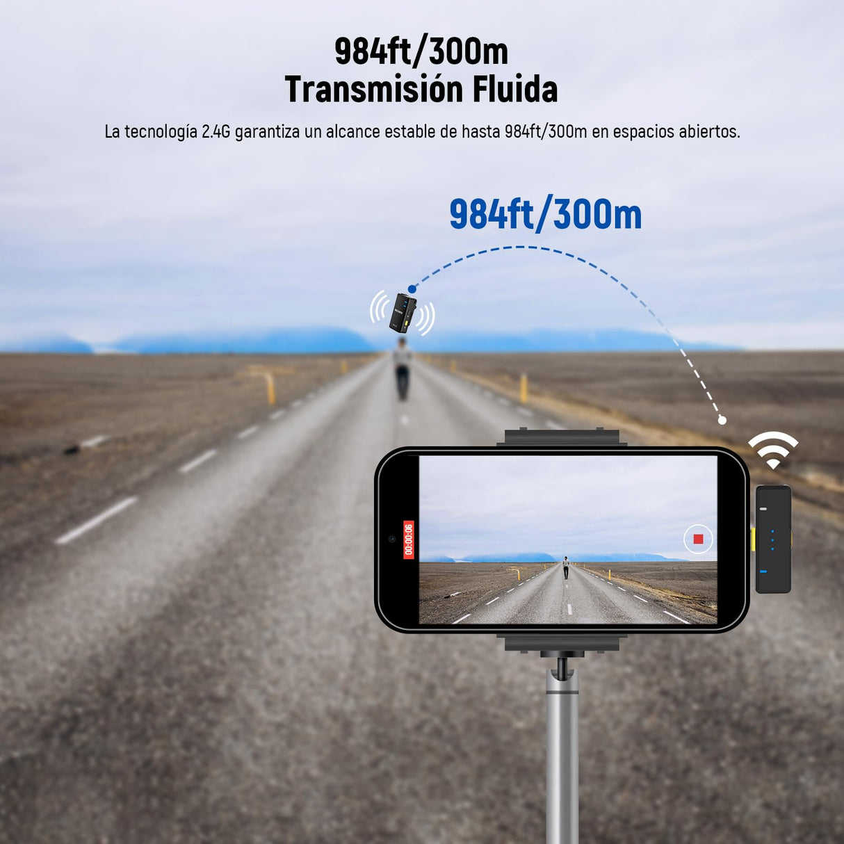 NEEWER KM15 Sistema Micrófono Solapa Inalámbrico, Compatible con iPhone Android PC, Mini Mic Solapa USB C con Cancelar Ruido, Alcance 300m 48KHz/24Bits, Batería 9 Horas para Grabación Streaming