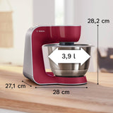 Bosch MUM5 CreationLine - Robot de cocina, potencia de 1000 W, 7 velocidades + función Pulse, color rojo