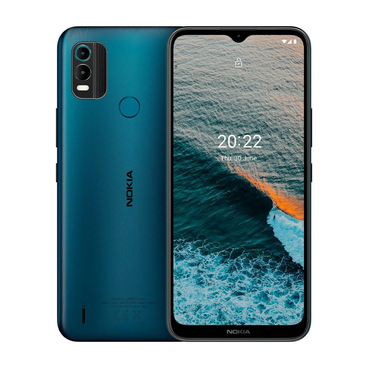 Nokia C21 Plus 4G Smartphone, Pantalla 6,5" HD+, 3GB RAM, 32GB ROM, Bateria 4000 mAh, Doble Camara 13+2Mp - Dark Cyan Manufacturer - HMD Global Oy