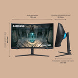 SAMSUNG LS32BG652EUXEN Monitor Odyssey G6 Curvo 32'' con resolución QHD y tasa de refresco de 240 Hz,1 ms, DisplayHDR 600,QHD (2560x1440) FreeSync Premium Pro