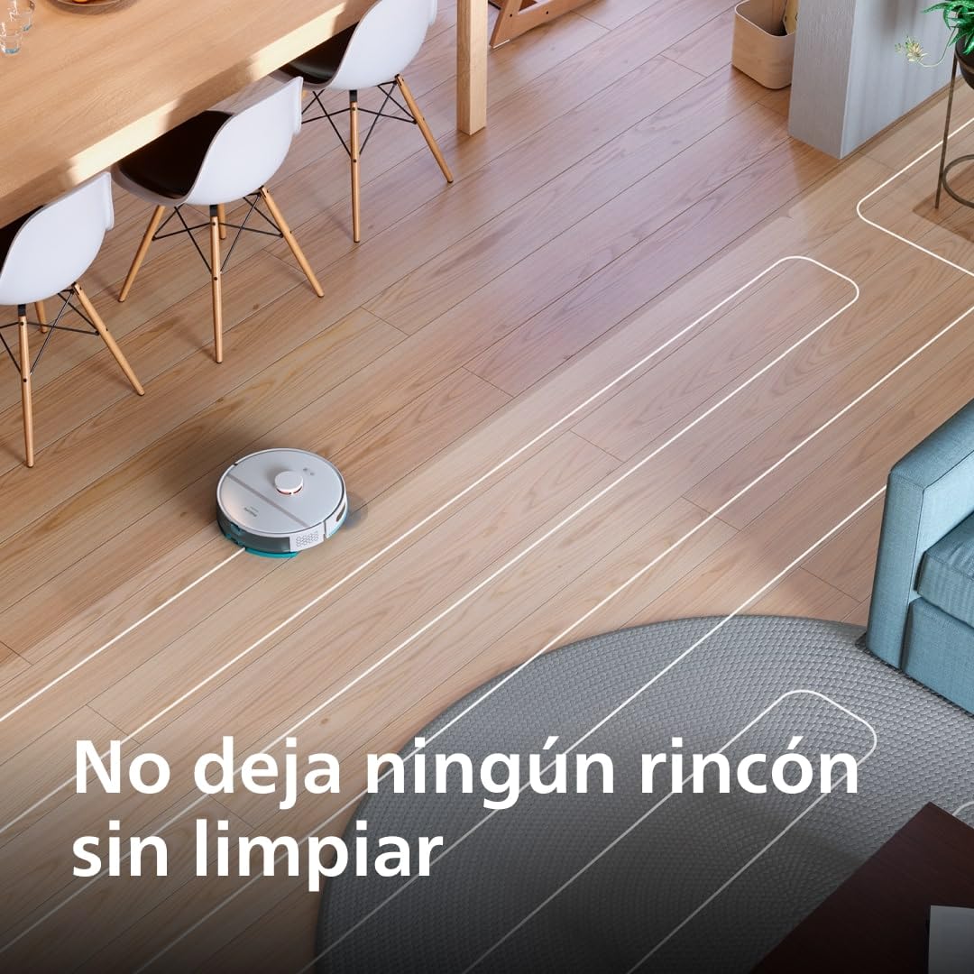 Philips Robot Aspirador Serie 2000-2700 Pa de Succión, Navegación Láser, App Homerun, Estación de Autovacío, 130 Minutos de Tiempo de Funcionamiento, Modo Alfombras (XU2100/20)