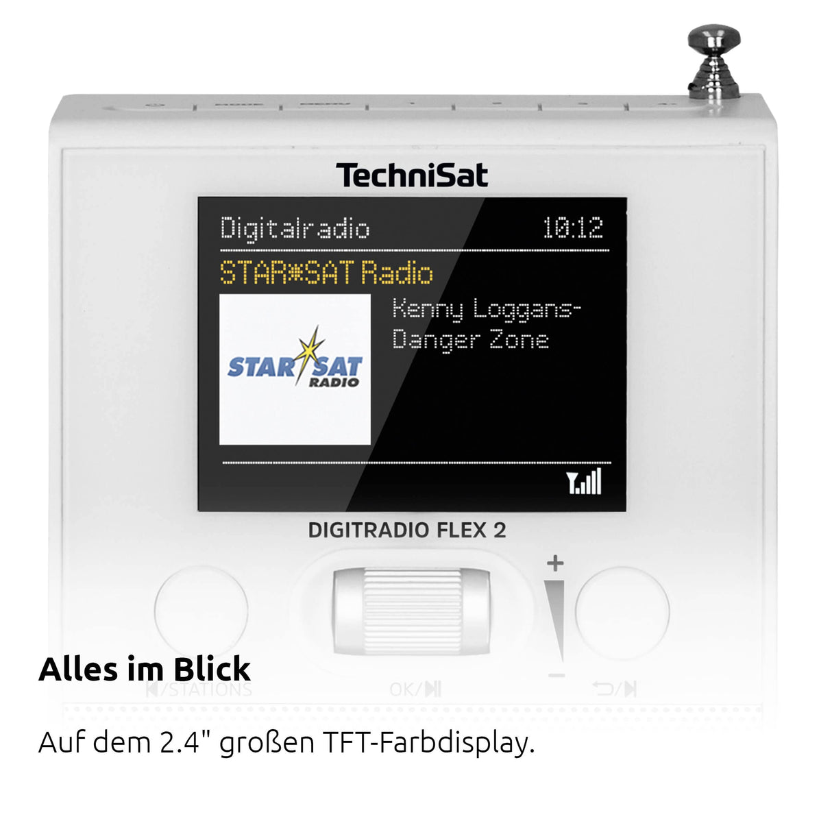 TechniSat DIGITRADIO Flex 2 - Radio Dab con Enchufe (Dab+, Radio FM, Entrada de Audio, transmisión de Audio Bluetooth, Radio Despertador, Memoria de Favoritos), Color Blanco