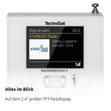 TechniSat DIGITRADIO Flex 2 - Radio Dab con Enchufe (Dab+, Radio FM, Entrada de Audio, transmisión de Audio Bluetooth, Radio Despertador, Memoria de Favoritos), Color Blanco