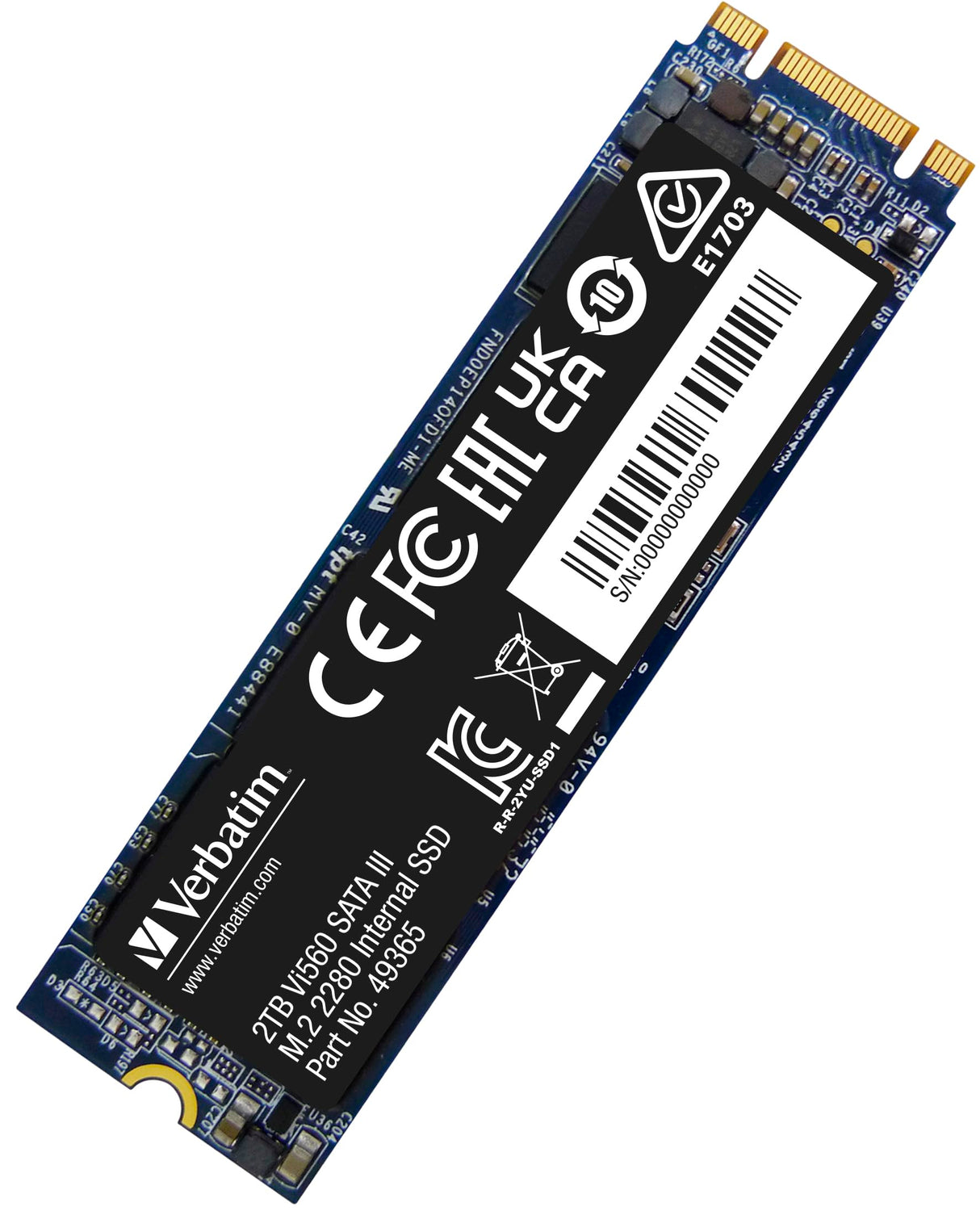 Verbatim Vi560 S3 - Unidad SSD Interna de 2 TB de Almacenamiento de Datos, Unidad de Estado sólido con SATA III M.2 2280 y tecnología NAND 3D, Color Negro, Ideal para portátiles y ultrabooks