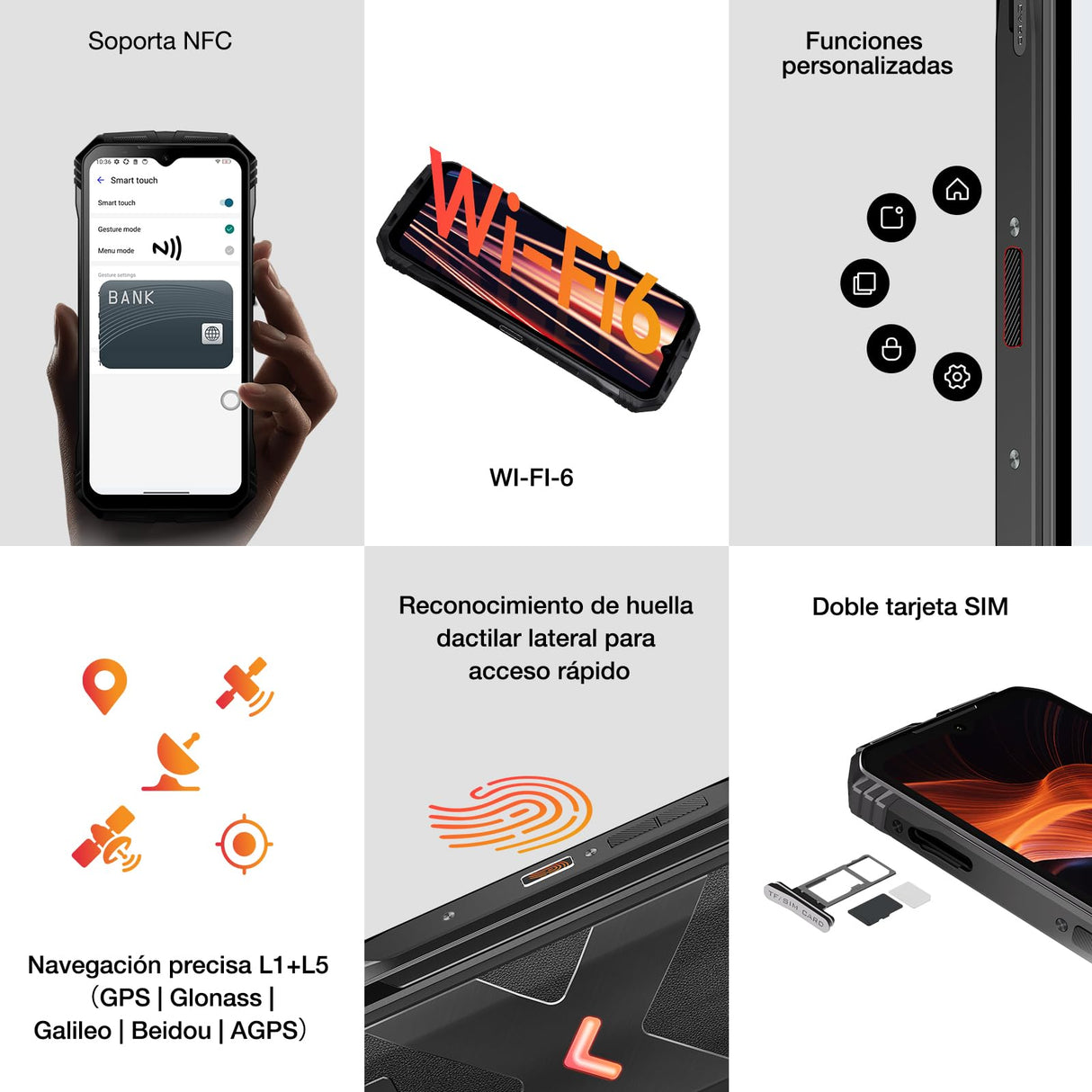 DOOGEE VMax Plus Movil Resistente 5G, 22000mAh/33W 36GB+512GB/2TB, Cámara 200MP+Visión Nocturna, 6.58" FHD+ 120Hz, Octa Core Móvil irrompible Android 14, IP68IP69K/NFC/WiFi6/OTG/GPS Moviles Rugerizado