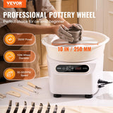 VEVOR Torno de Alfarería Eléctrico 250 mm 350 W con Pedal Pantalla Táctil LCD Mini Torno de Alfarería con 4 Patas de Soporte Rango de Velocidad de 50-300 rpm para Manualidades de Cerámica DIY, Blanco