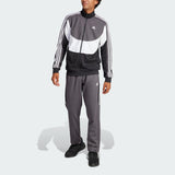 adidas Hombre Colorblock Track Suit, Black/White/Grey Six, S