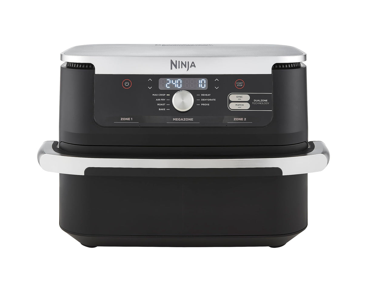 Ninja Foodi FlexDrawer Freidora de aire con compartimento doble, 10,4 l, 7 en 1, no usa aceite, con divisor de cestas extraíble, piezas antiadherentes y aptas para lavavajillas, en negro, AF500EU