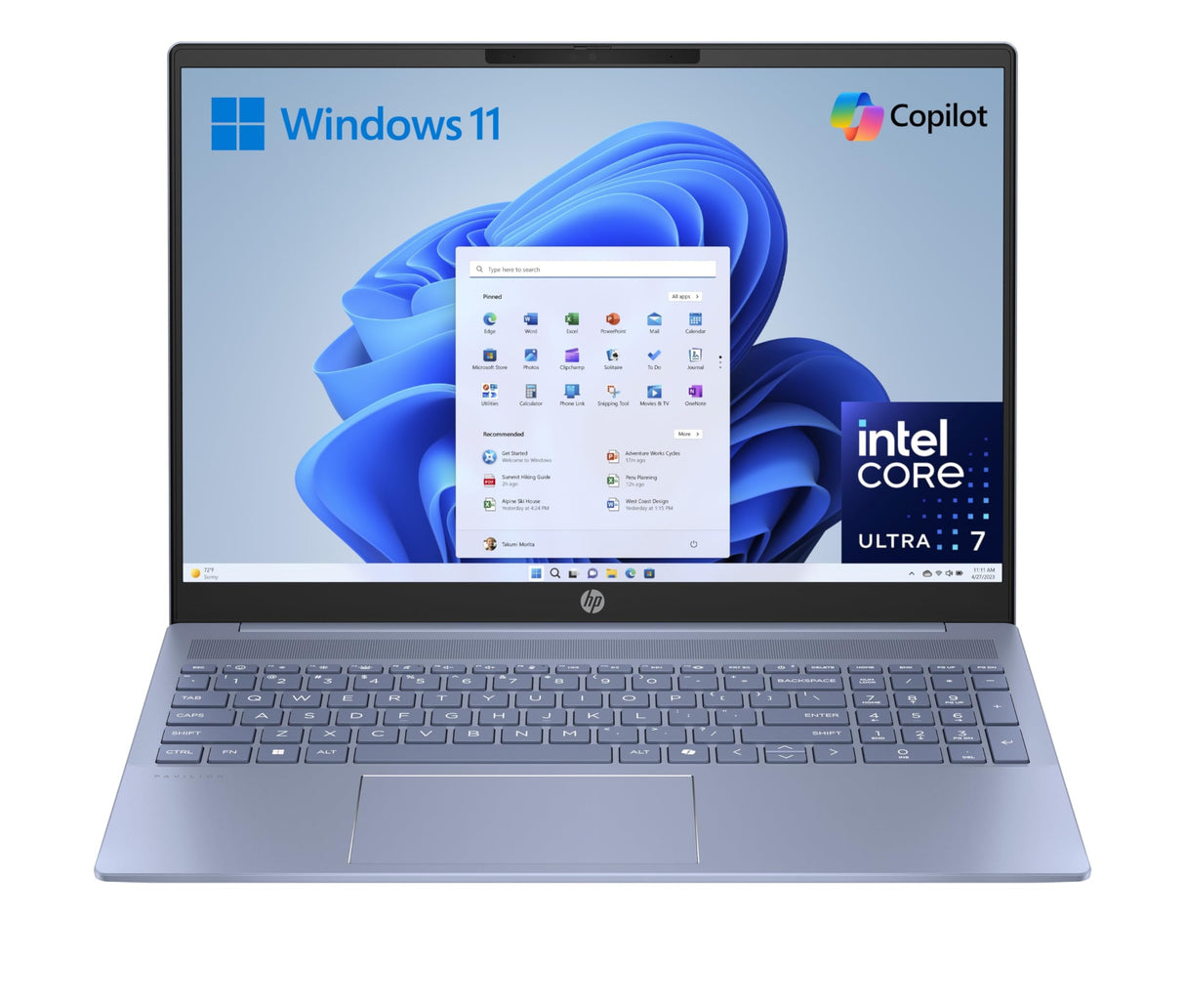 HP Pavilion 16-af0007ns - Ordenador portátil de 16" WUXGA (Inte Core Ultra 7 155U, 16GB RAM, 1TB SSD, Intel Graphics, Windows 11) Celeste - Teclado QWERTY Español