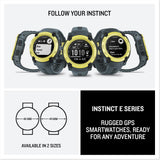 Garmin Instinct E, Reloj Inteligente con GPS, 40 mm, Resistente al Agua, Aplicaciones Deportivas integradas, Monitorización de la Salud, Notificaciones Inteligentes, Amarillo