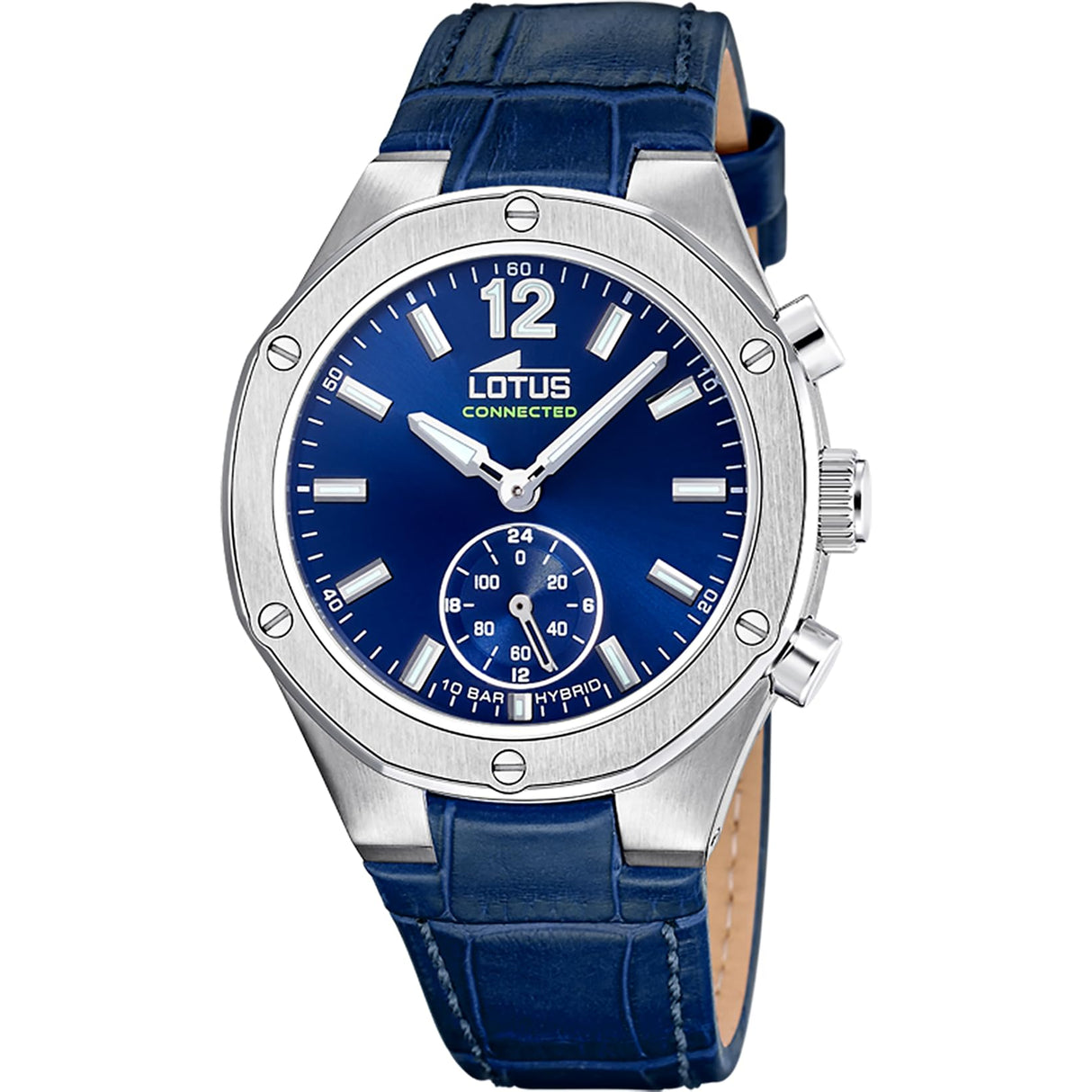 Lotus Reloj Mujer 18972/5 Connected Caja de Acero Inoxidable 316l Plateado Correa de Piel Azul