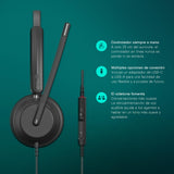 EPOS Impact 760 Auriculares USB-C y USB-A con Micrófono y Cancelación de Ruido, para Oficina y Negocios